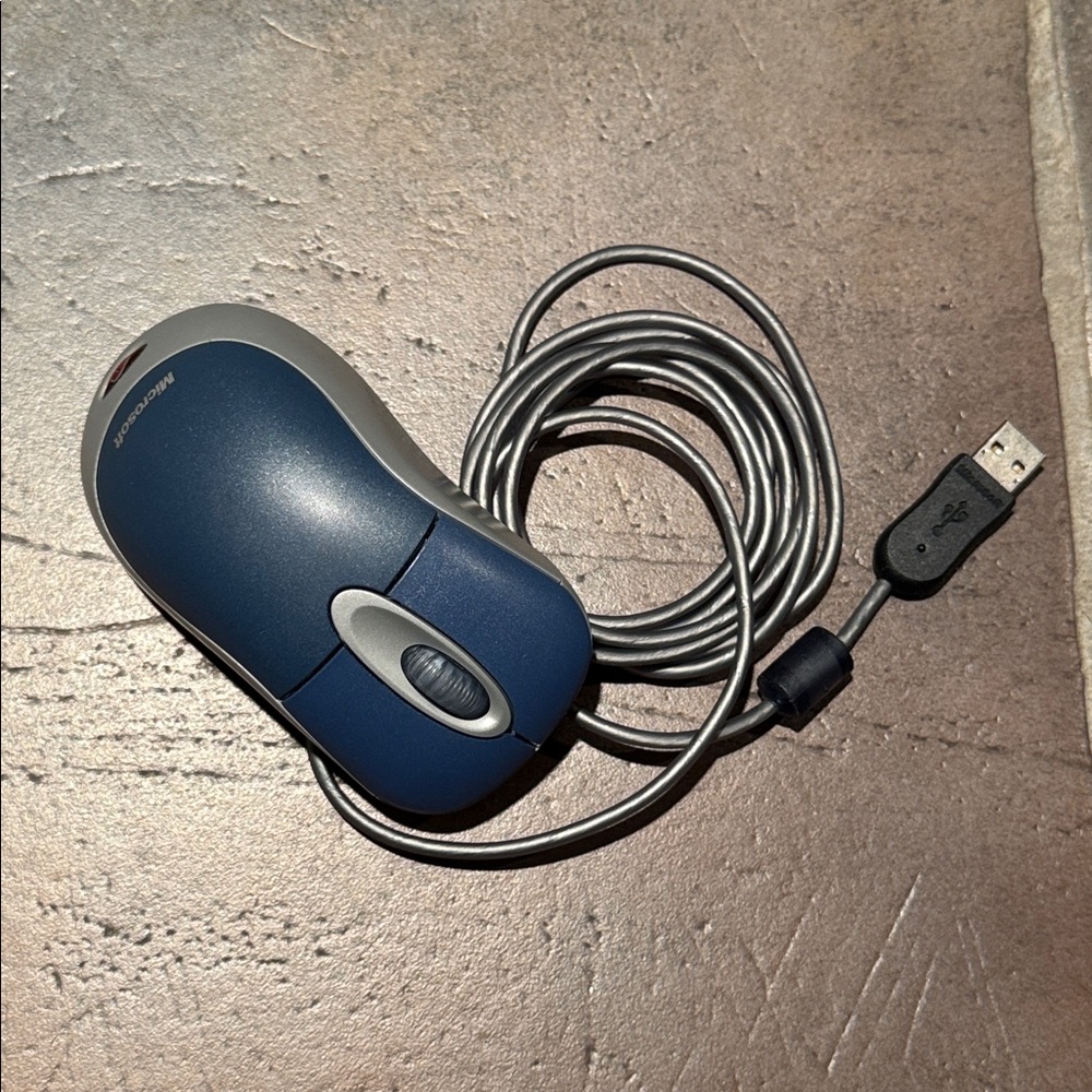 Microsoft Ergonomic Blue and Silver Optical Mouse